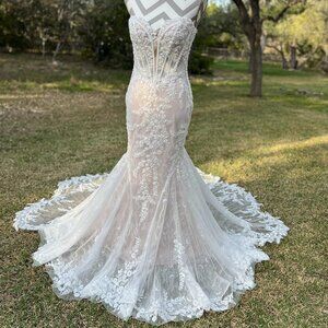 Designer Maggie Sottero “Benjie Royale” Fit and Flare Bridal Gown